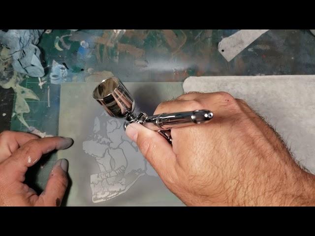 How to airbrush a Skull using the Moneymaker stencil