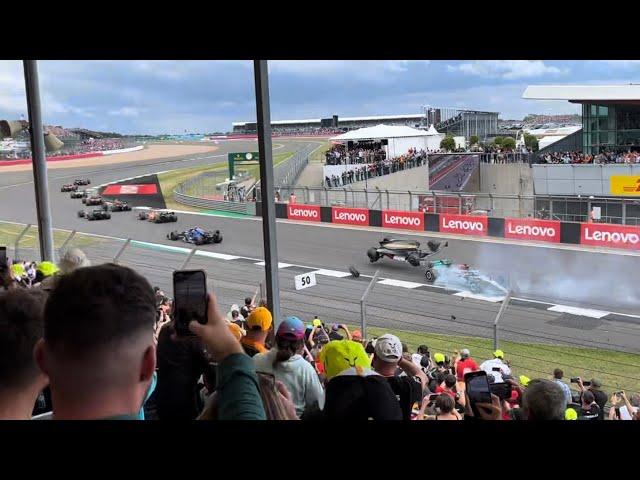 Guanyu Zhou Silverstone 2022 crash fan view