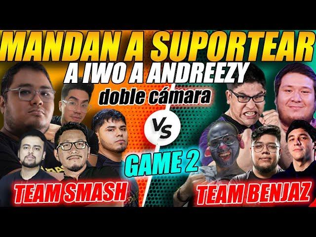 DOBLE CÁMARAMandan a SUPORTEAR a IWO en RETO de STREAMERS -  TEAM SMASH vs TEAM BENJAZ - G2 #dota2