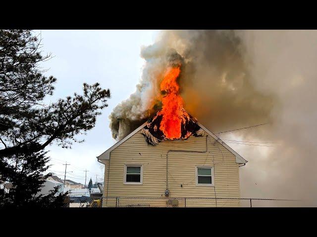 HEAVY FIRE Two Alarm Structure Fire Toms River New Jersey 3/9/24