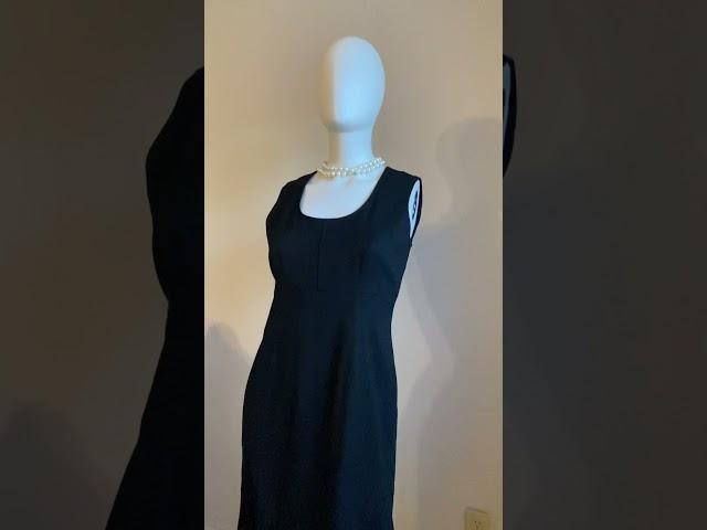 Talbots Petite Dress Black Knee Length Sleeveless Size 6 Style Stretch 99% Wool