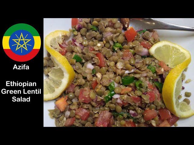 Ethiopian Azifa Green Lentil Salad Easy & Healthy Vegan Recipe- Passportcookbook