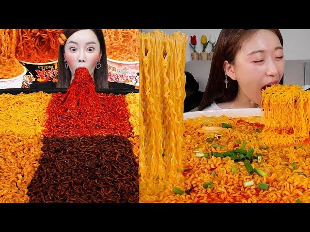 Buldak Party  Six Flavor Spicy Korean Ramen Rosé Carbo Eatingshow Mukbang ASMR