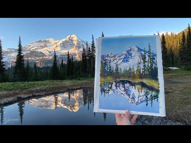 How to Choose & Mix Colors for Mt. Rainier - Watercolor & Adventure Painting Basic Techniques