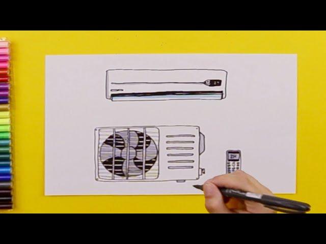 How to draw an air conditioner