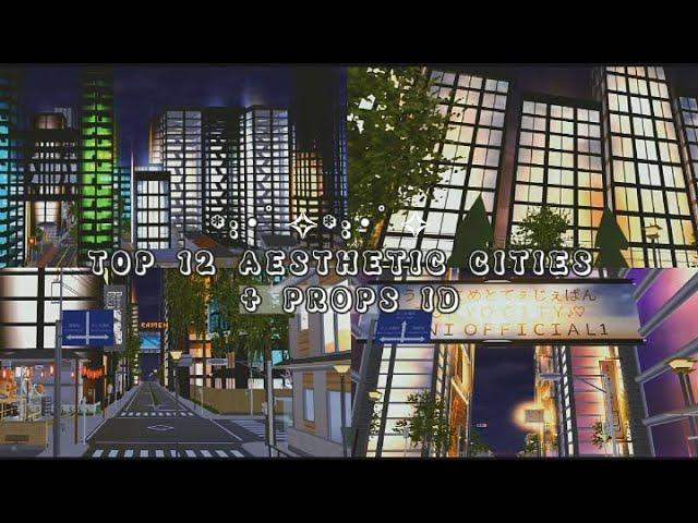 TOP 12 AESTHETIC CITIES + PROPS ID | SAKURA SCHOOL SIMULATOR