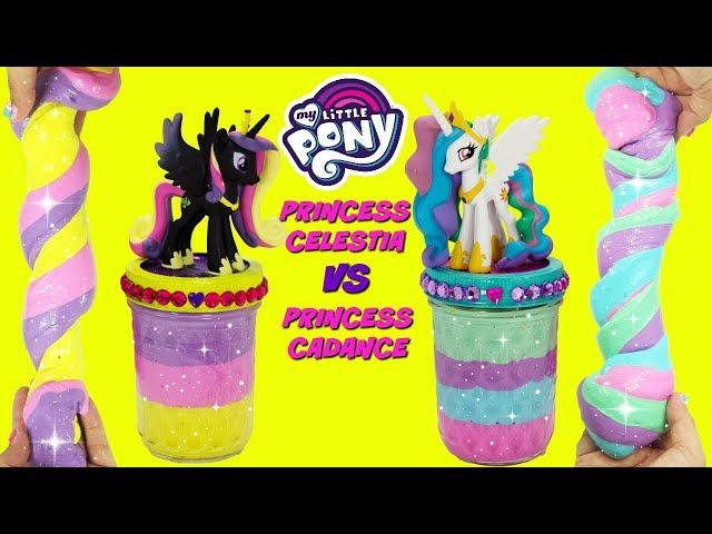 D.I.Y. Princess Celestia VS Princess Cadance SLIME CHALLENGE My Little Pony Do It Yourself Slime