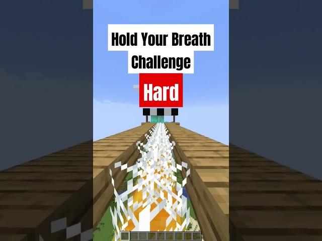 Hold Your Breath Challenge, Hard! #shorts #short #minecraft