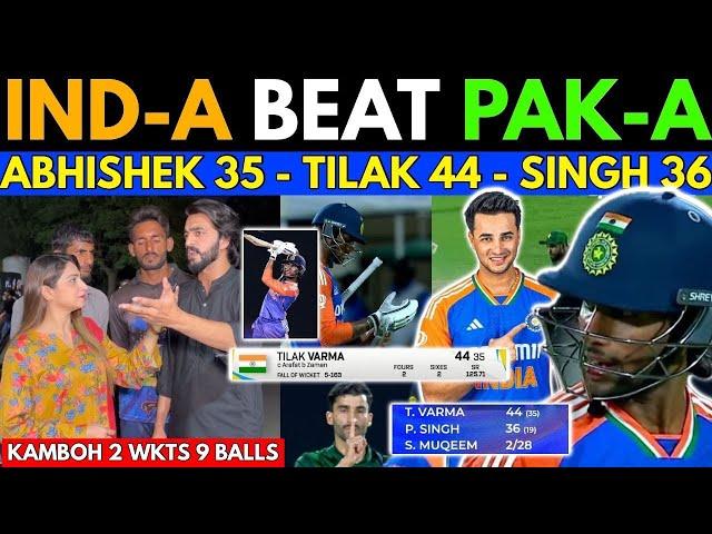 INDIA-A BEAT PAK-A | ABHISHEK 35 TILAK 44 SINGH 36 | T20 EMERGING ASIA CUP 2024 | CRYING REACTIONS