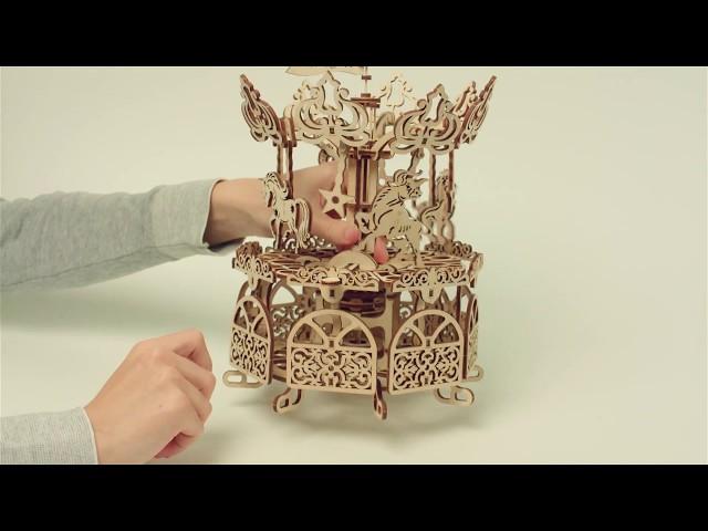 "Unboxing Carousel" - Wood Trick wood model kit for adults