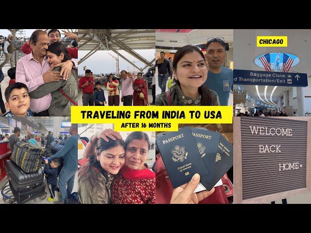 India To USA After 16 Months️ Flight Vlog-2024~*USA Customs Experience*~Real Homemaking Chicago