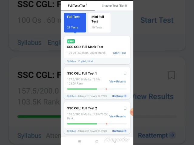 SSC CGL 2023 MOCK TEST ON TESTBOOK️ #ssc #cgl #testbook #shorts