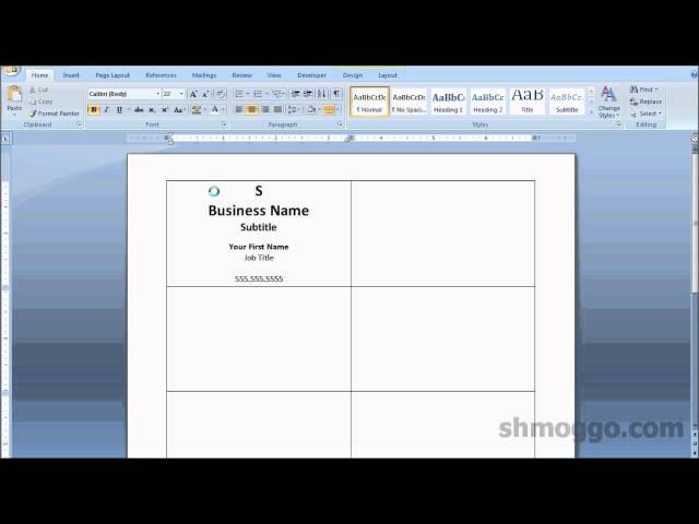 Printing Business Cards in Word | Video Tutorial