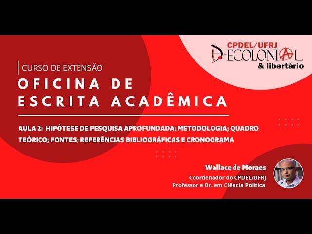 Aula 2: oficina de escrita acadêmica - a importância da hipótese de pesquisa