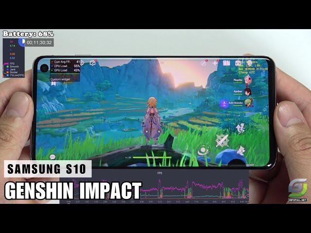 Samsung Galaxy S10 test game Genshin Impact Max Graphics 2024 | Highest 60FPS