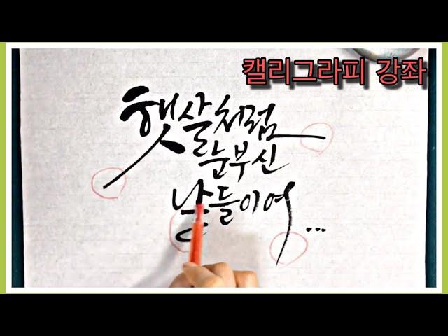 [캘리그라피강좌]부드럽게 흘려쓰는 글씨체