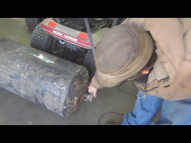 homemade lawn roller from a hot water heater