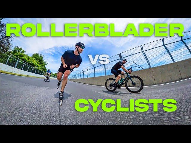 Rollerblader VS Cyclists - Can I Keep Up? + Commentary  | Commute + Montreal Formula 1 Track