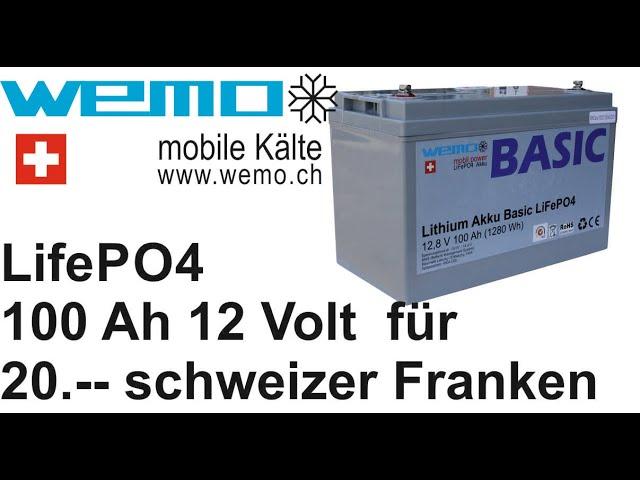 100 Ah LiFePO4 12 Volt Akku für 20 schweizer Franken Liontron Saftkiste Goldpreis