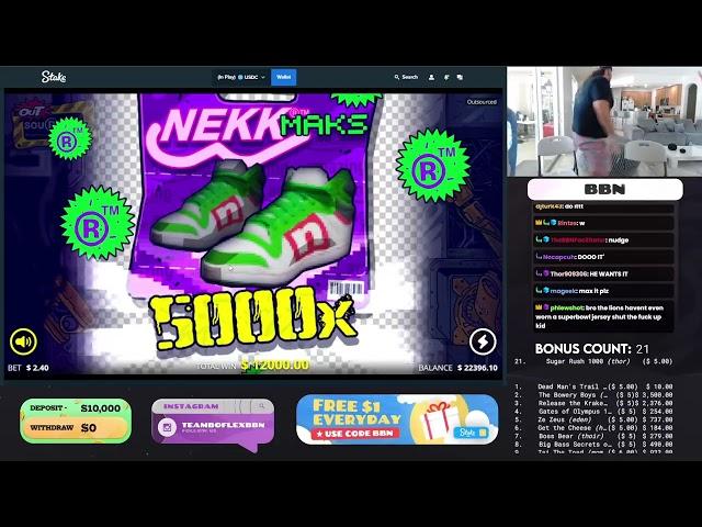 Epic Reaction to a Max Win on Outsourced! | teamboflex| Stake Casino