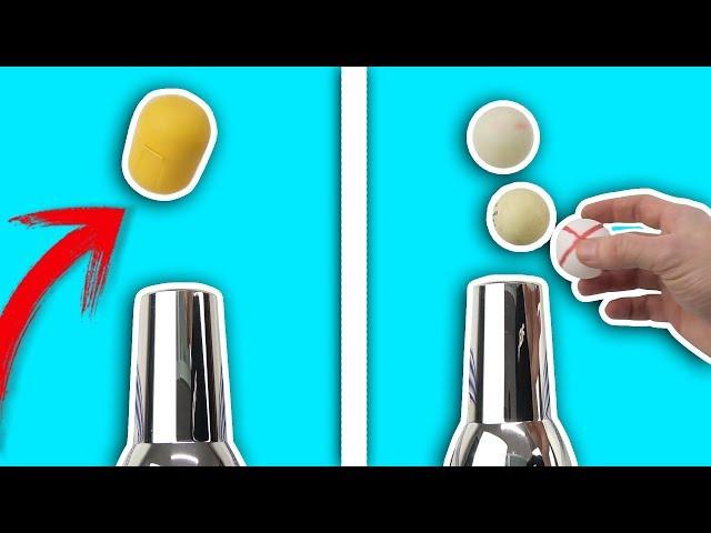 TRICK with PING PONG BALLS and HAIR DRYER | LEVITATING KINDER SURPRISE PACK