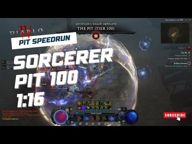 Sorcerer Pit 100 - 1:16 - Diablo 4 Season 7