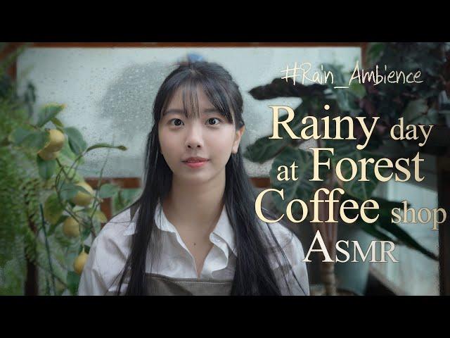 ASMR Forest Cafe with Rain Sound 1HR | Simple Roleplay // Rain Ambience