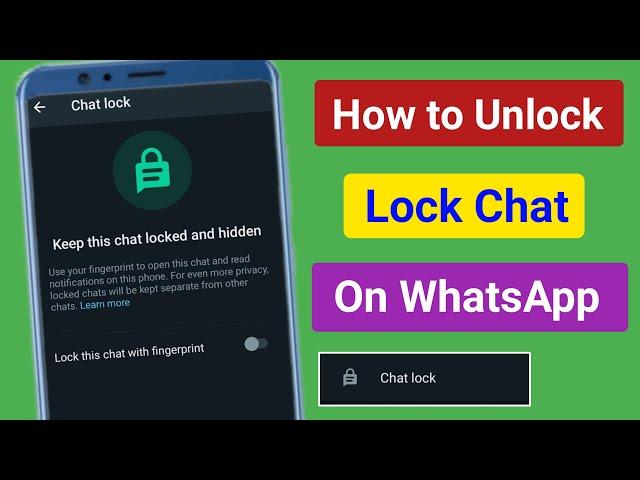 How to Unlock Chat On WhatsApp।Unhide Lock Chat On WhatsApp। Unlock Locked Chat On WhatsApp