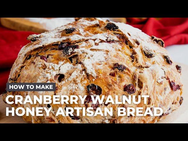 How to Make No Knead Cranberry Walnut Honey Artisan Bread