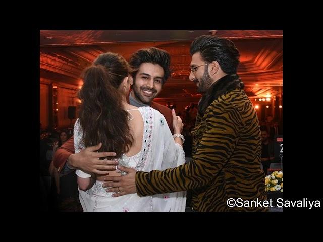 Ranveer Singh Introduces Sara to Kartik Aryan at Lokmat Stylish awards