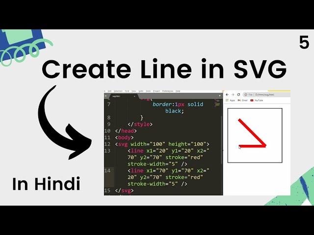 How to draw a line in SVG in Hindi - SVG Tutorial