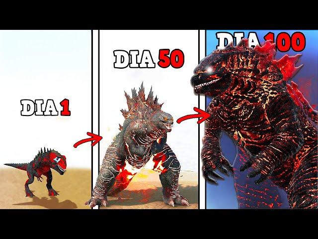 SOBREVIVI COMO GODZILLA ROJO 100 DIAS NO ARK! E EVOLUÍ PARA O KAIJU REI DOS MONSTROS E DINOSSAUROS