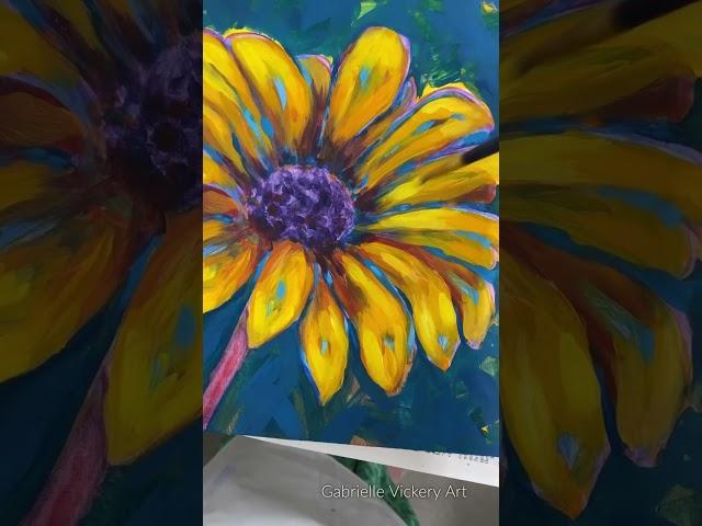 Painting one big flower in acrylics.