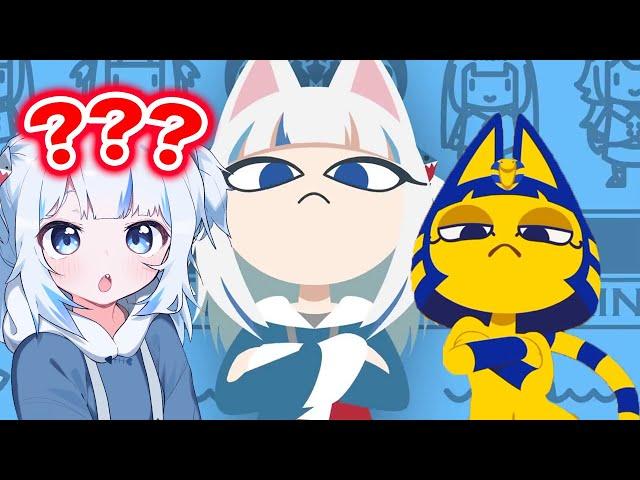 Gawr Gura's reaction on Ankha Dance but Car Shark 【Zone Ankha】