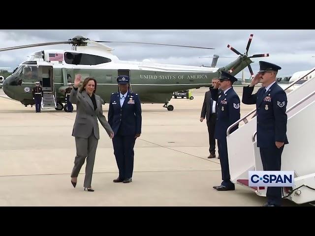 Kamala Harris departs Andrews  heads to campaign fundraising events New York City (9-22-2024)