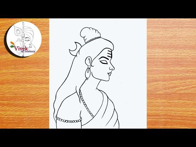 Bholenath Sketch - Step by Step | Easy Drawing | How to Draw Lord Shiva with Pencil