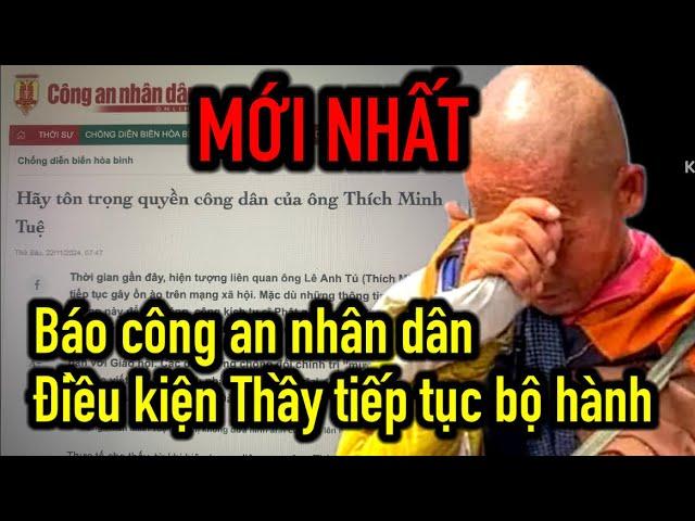 Báo công an mới nhất, điều kiện Thầy tiếp tục 13 hạnh đầu đà