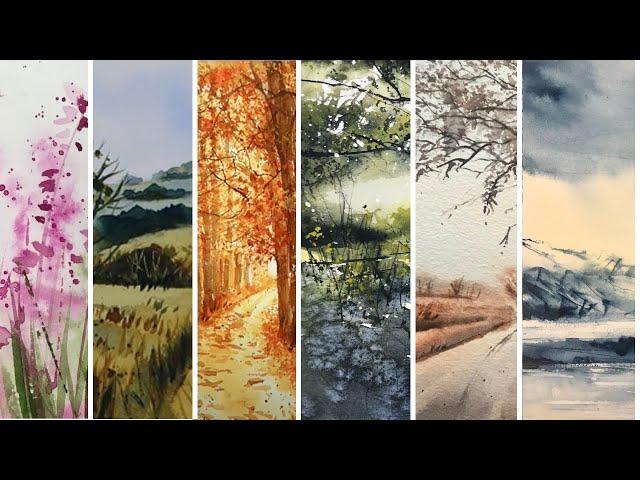 Prepare To Be Amazed: 6 Watercolor Paintings USING Just 2 Colors!