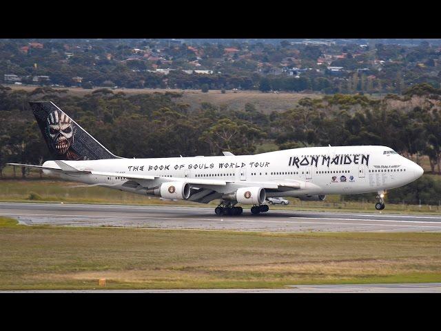 SPECTACULAR - Rare Iron Maiden "Ed Force One" 747-428 Landing at Melbourne Airport - [TK-AAK]