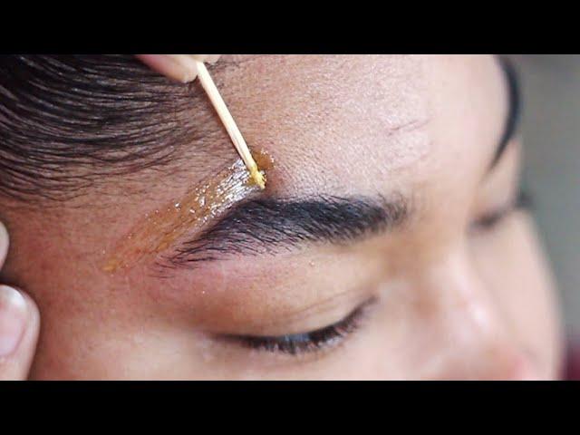 DIY SUGAR WAX HAIR REMOVAL | How To Wax Your Eyebrows at Home