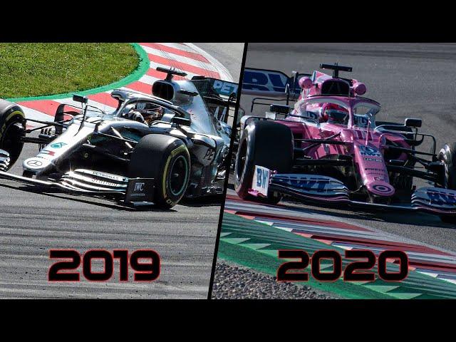 F1 2020 Pre Season Testing | 2020 Racing Point RP20 vs 2019 Mercedes W10 On Track Comparison