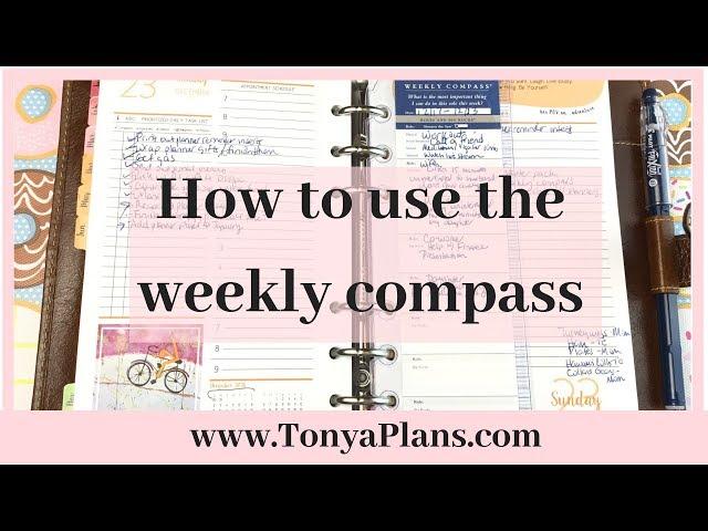 How to Use Weekly Compass Cards - Franklin Covey Roles, Big Rocks & Sharpen the Saw - 2019 Planner