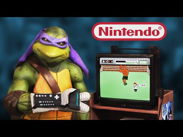 Can Donatello Beat Mike Tyson's Punch-Out With The Power Glove?? | TMNT Action Figure Diorama