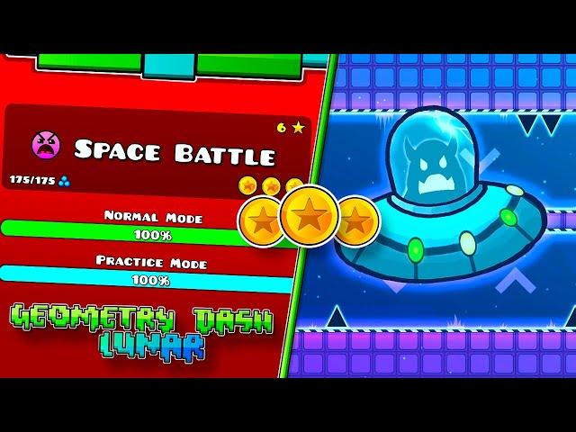 "Space Battle" [All Secret Coins] By @GenaMorphosis | Geometry Dash: Lunar [2.2]