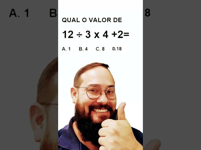 Qual é a resposta CORRETA?#short #youtube #maths @profjaildervicente #java