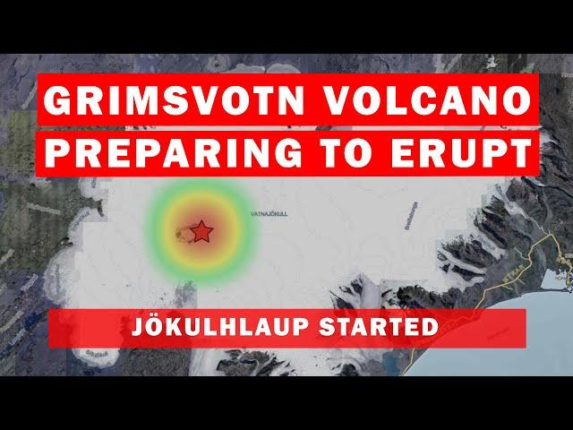 Grimsvötn Volcano in Iceland on the Verge of an Eruption. Glacial Run / Jökulhlaup Started #iceland