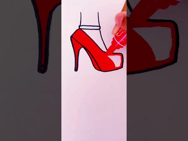 How to draw cute high heels clipart #subscribetomychannel #shorts