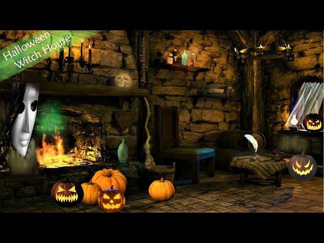 Ghostly Witch House Halloween Ambience | Witch, Fox, Crow, Fire, Howling Wolf, Spooky Night Sounds