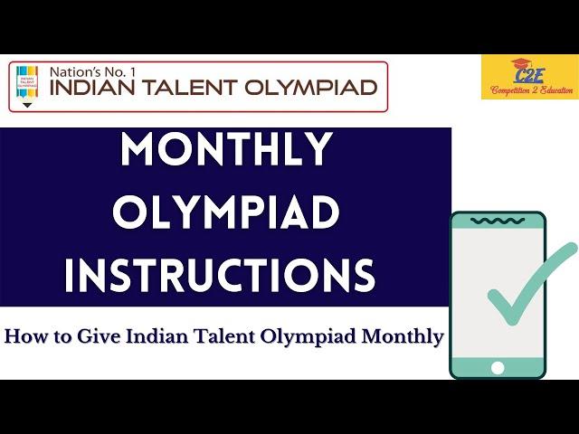 ITO MONTHLY OLYMPIAD GUIDELINES- Full Instructions!! Indian Talent Olympiad!!