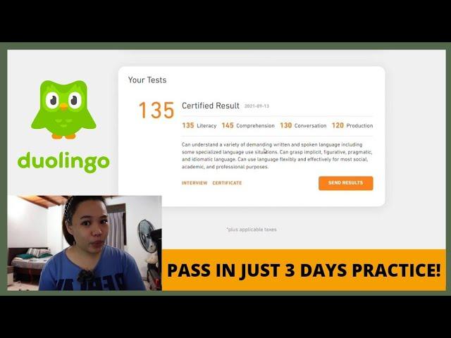 I PASSED DUOLINGO WITH ONLY 3 DAYS PRACTICE! : Real Tips and Guide + Practice With Me | Good luck!